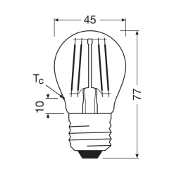 OSRAM Filament Pære|Led Pærer > LED-filamentpære drop E27 1,2W filament 2700K 255lm
