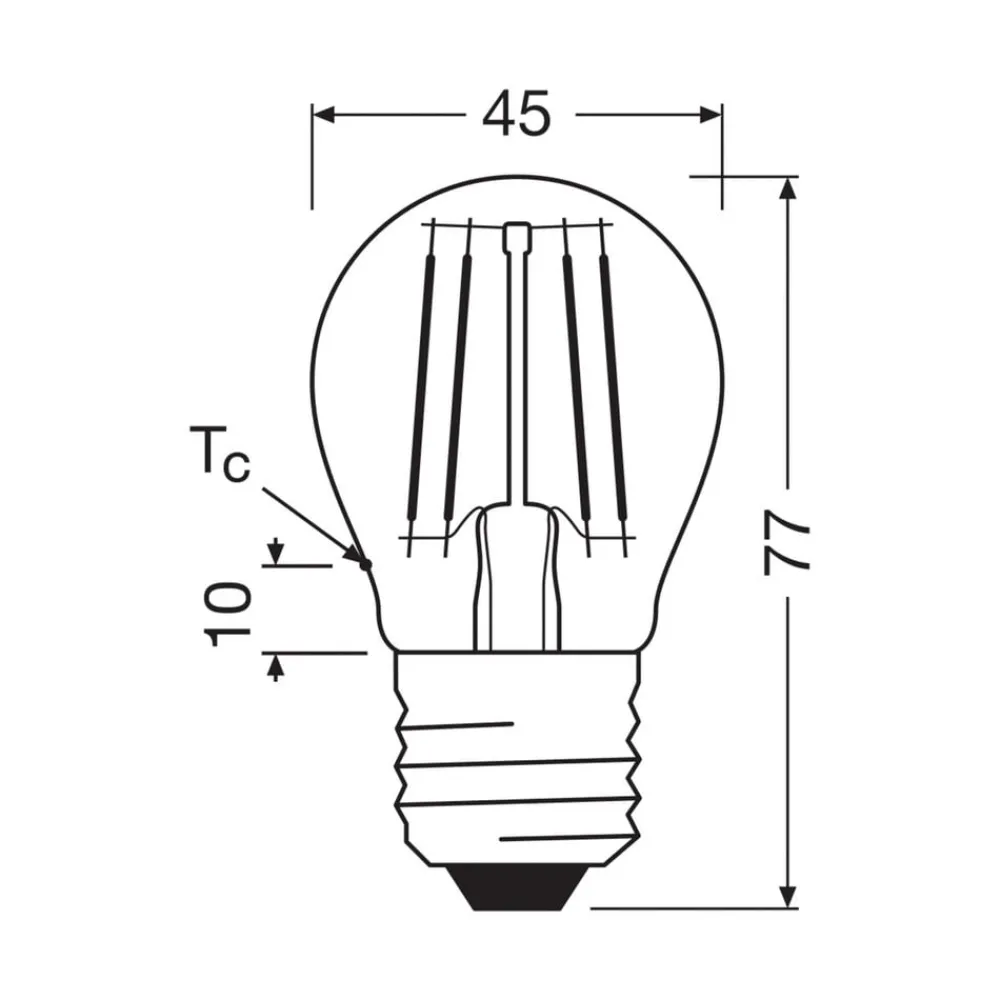 OSRAM Filament Pære > LED-filamentpære drop E27 1,2W filament 4000K 255lm