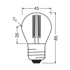 OSRAM Filament Pære > LED-filamentpære E27 2,2W 2700K 470lm