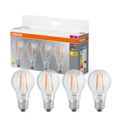 OSRAM Filament Pære > LED-filamentpære E27 6,5W 827 4-pak