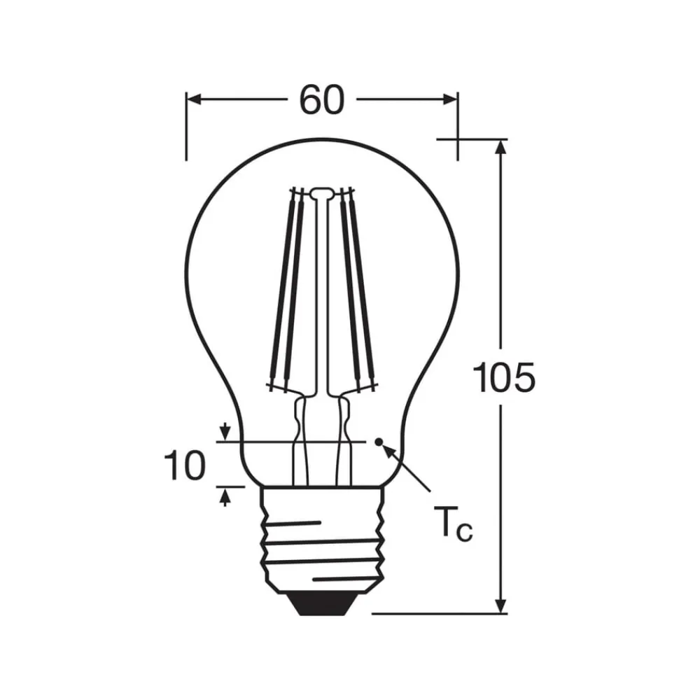 OSRAM Filament Pære > LED-filamentpære E27 6,5W 827 4-pak