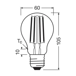 OSRAM Filament Pære > LED glødepære E27 5W filament 2,700K 1055lm 2-pack