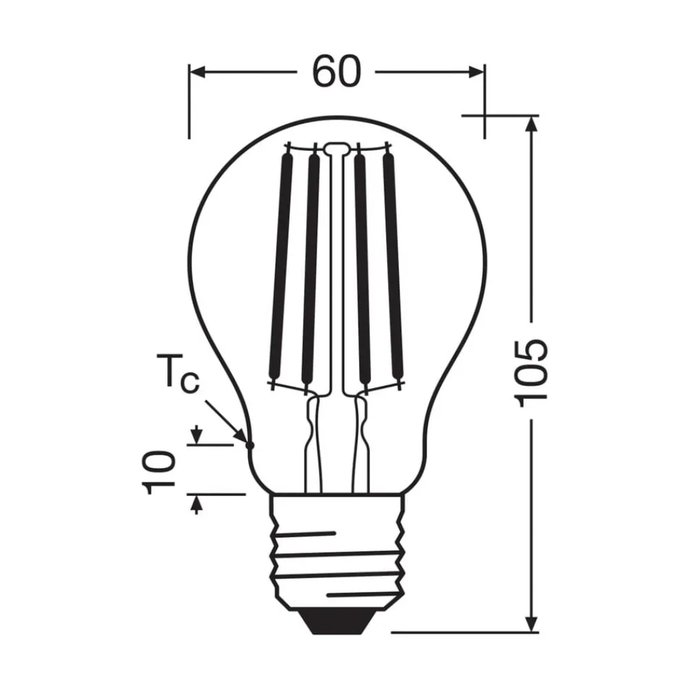 OSRAM Led Pærer > LED glødepære E27 2,2W filament 2.700K 470lm 2-pak
