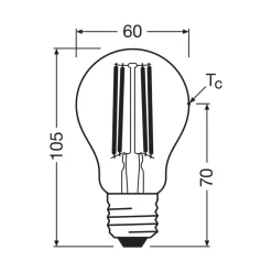 OSRAM Filament Pære > LED glødepære E27 5W filament 4,000K 1055lm 2-pack