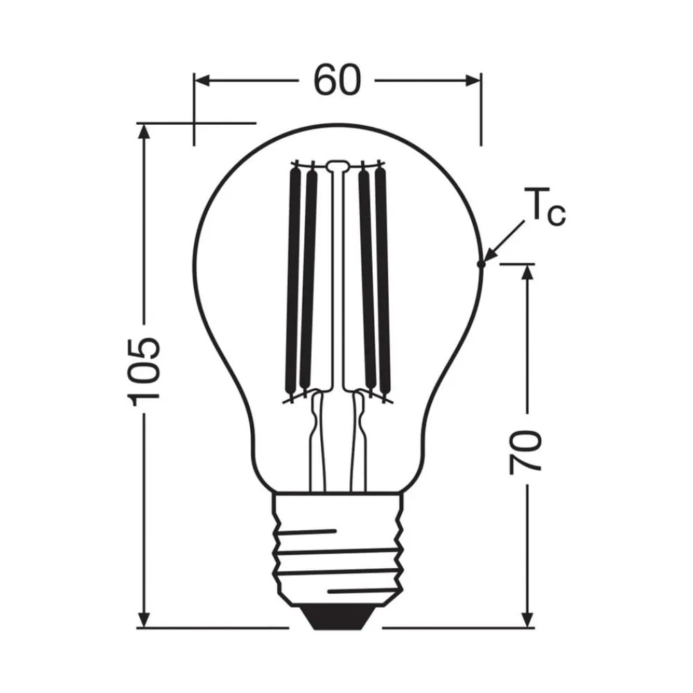 OSRAM Filament Pære > LED glødepære E27 5W filament 4,000K 1055lm 2-pack
