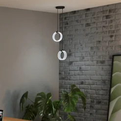 Pendellamper ^ OSRAM LED-hængelampe Decor Circle, 2 lyskilder, CCT, sort