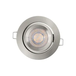 Indbygningsspots ^ OSRAM LED-indbygningsspot, 3-pak, nikkel, Ø 9 cm, metal 827 dæmpbar