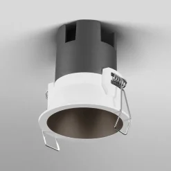 Indbygningsspots ^ OSRAM LED-indbygningsspot TWIST, hvid/sort, 830, Ø 7 cm metal