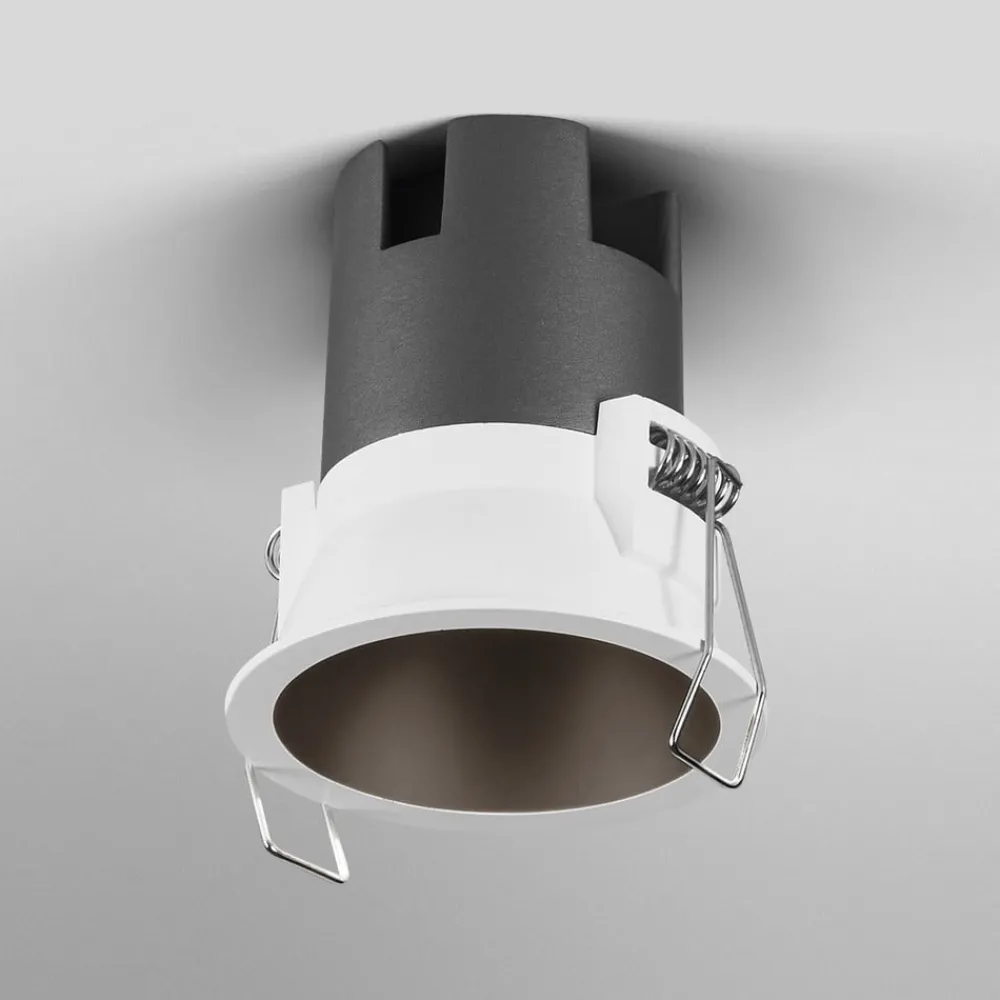 Indbygningsspots ^ OSRAM LED-indbygningsspot TWIST, hvid/sort, 830, Ø 7 cm metal