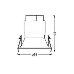 Indbygningsspots ^ OSRAM LED-indbygningsspot TWIST, hvid/hvid, 830, Ø 9,3 cm, metal