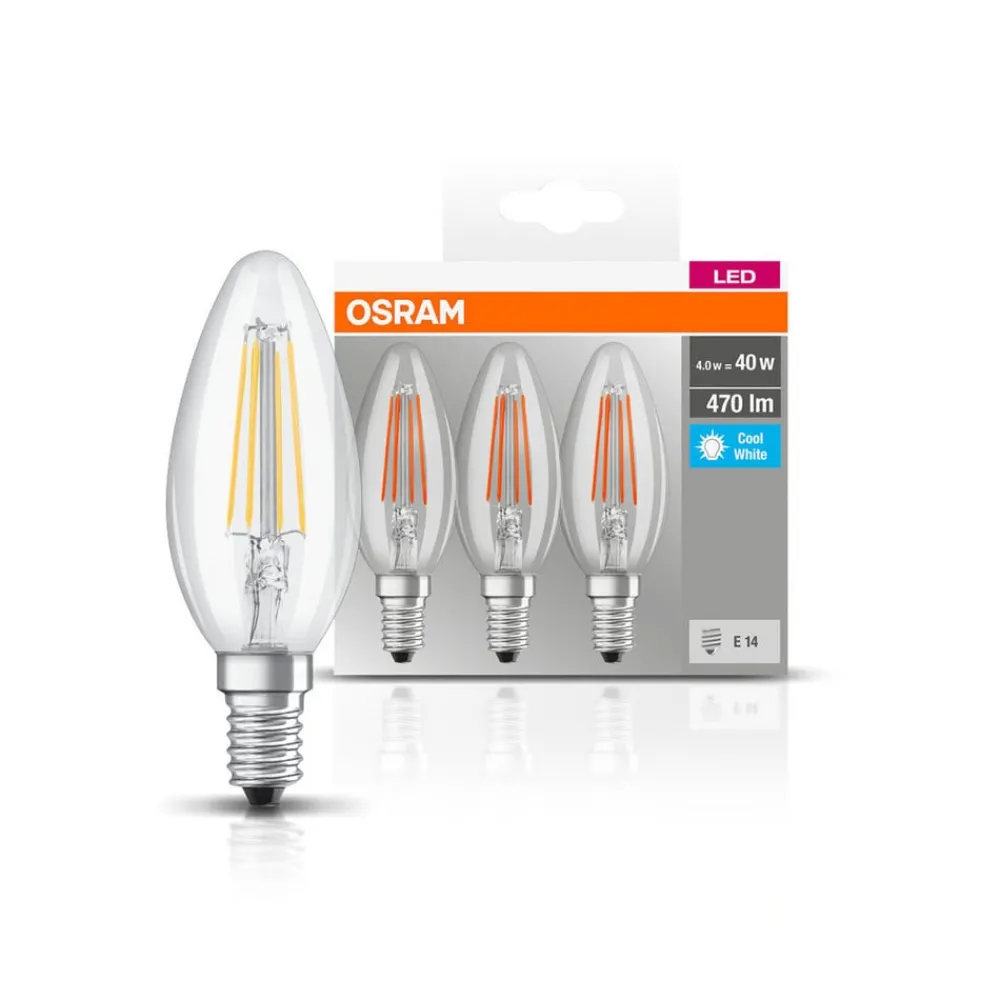 OSRAM Filament Pære|Led Pærer > LED-kerte E14 4 W filament 4.000 K 470 lm 3
