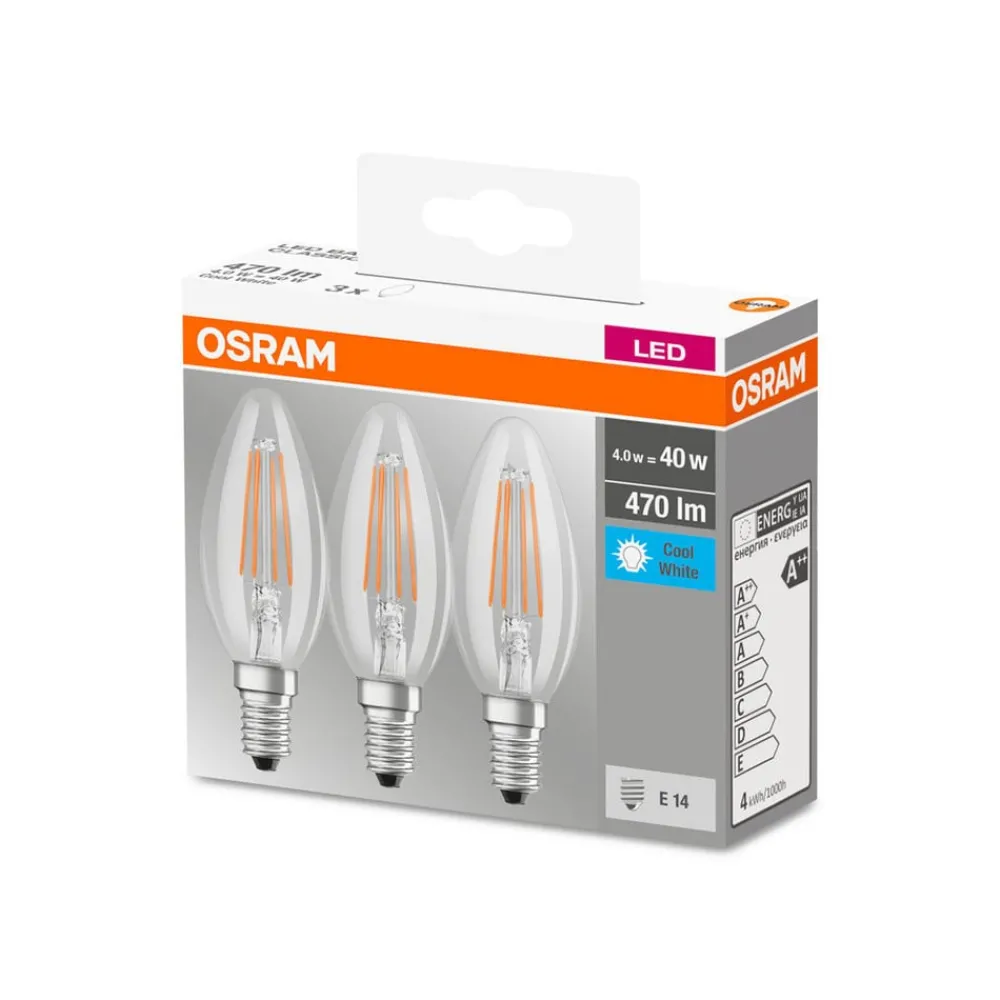 OSRAM Filament Pære|Led Pærer > LED-kerte E14 4 W filament 4.000 K 470 lm 3