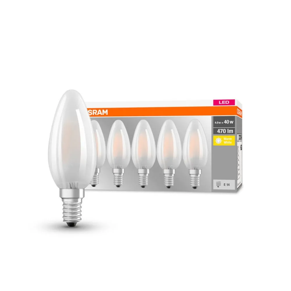 OSRAM Led Pærer > LED-kertepære E14 4 W 2.700 K 470 lm 5 stk