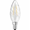 Filament Pære|Led Pærer ^ OSRAM LED-kertepære E14 2,5W 827, snoet