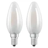 OSRAM Led Pærer > LED-kertepære E14 4W varmhvid, sæt med 2 stk