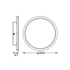 OSRAM Loftlamper > LED-loftlampe BATHROOM, sort, Ø 30 cm, IP44 CCT