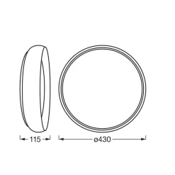 OSRAM Loftlamper > LED-loftlampe ORBIS LIVIA, Ø 43 cm, grå, metal, dæmpbar
