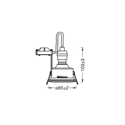 OSRAM Loftlamper > LED-loftsindbygget spot RECESS, hvid Ø 9 cm IP65 GU10-LED