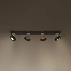 OSRAM Loftlamper|Spotlights > LED-loftspot PLUTO, sort, 4 spots, 3.000 K