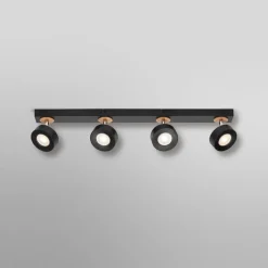 OSRAM Loftlamper|Spotlights > LED-loftspot PLUTO, sort, 4 spots, 3.000 K