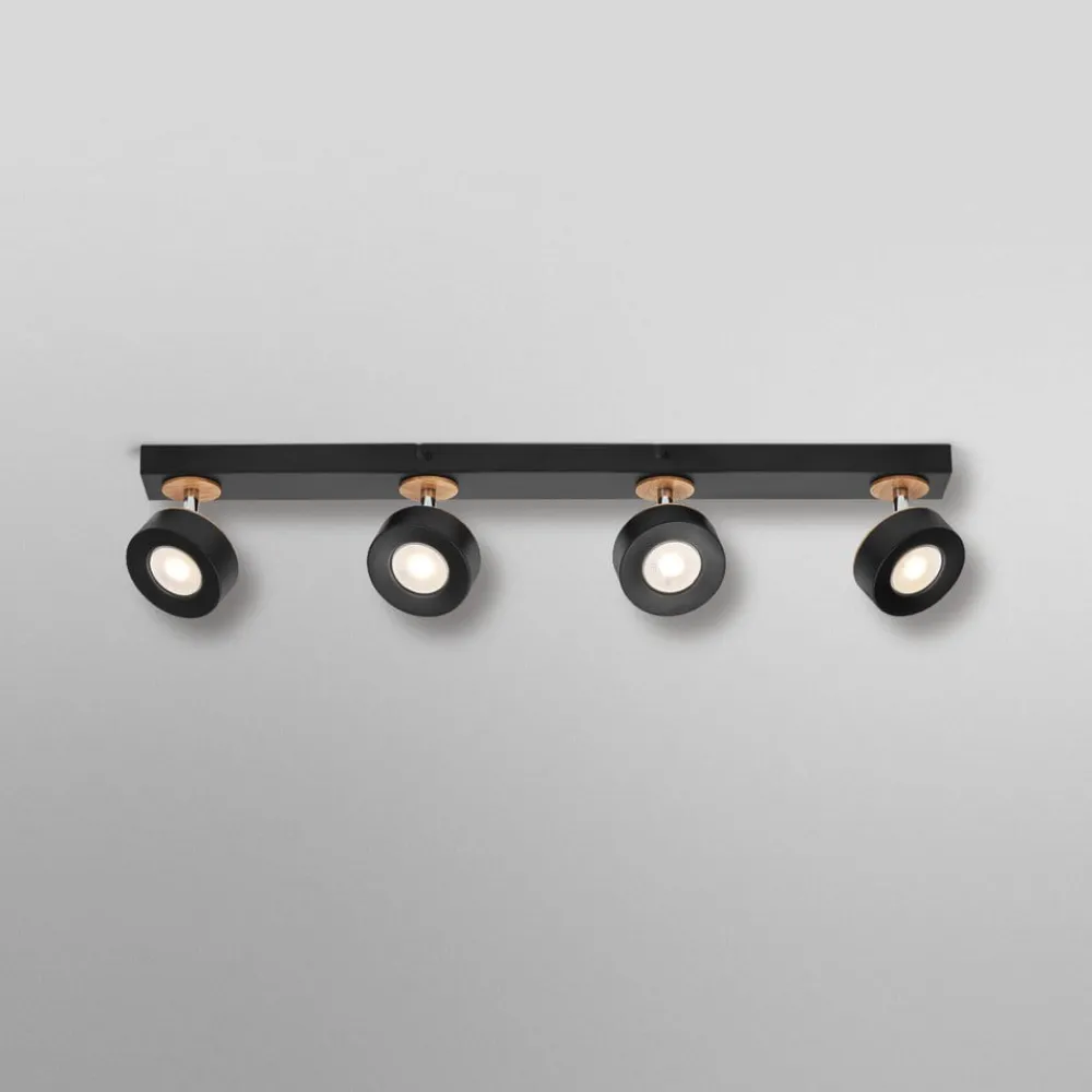 OSRAM Loftlamper|Spotlights > LED-loftspot PLUTO, sort, 4 spots, 3.000 K