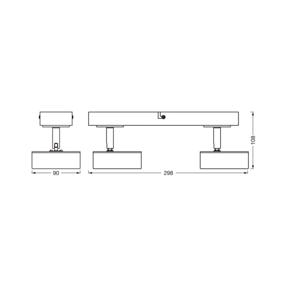 OSRAM Loftlamper|Spotlights > LED-loftspot PLUTO, sort, 2 spots, 3.000 K