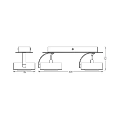 Spotlights|Loftlamper ^ OSRAM LED-loftspot VENUS sort 2 lyskilder Metal 3.000 K