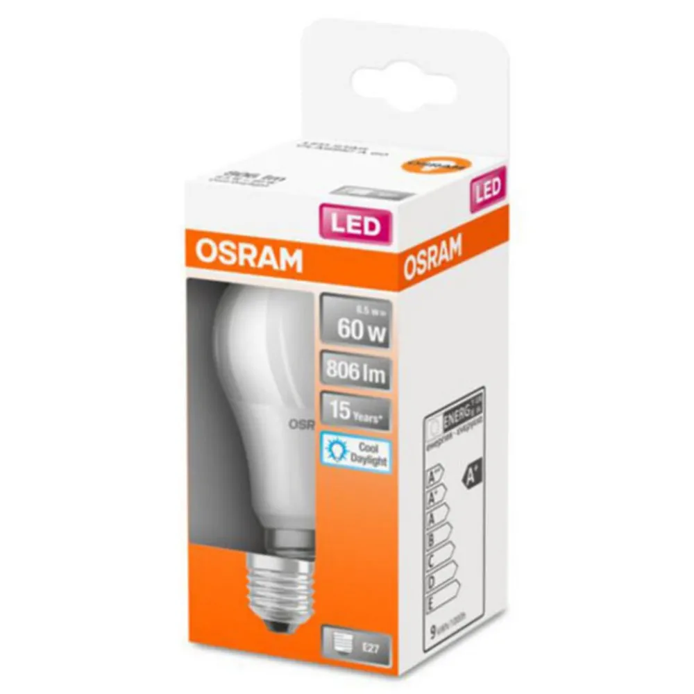 OSRAM Led Pærer > LED-pære Classic A E27 8W 6.500K mat