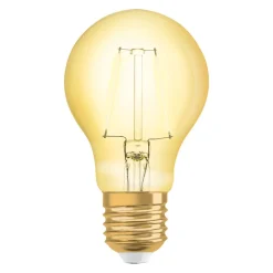 Filament Pære ^ OSRAM LED-pære E27 2,5W 1906 Classic A 2.400K guld