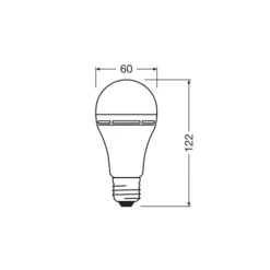 OSRAM Led Pærer > LED-pære E27 8W mat 2700K genopladeligt batteri nødlys