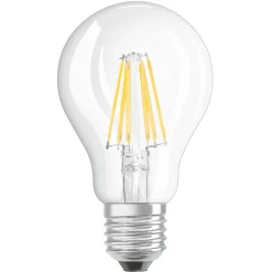 Dæmpbar Led-Pære|Filament Pære ^ OSRAM LED-pære E27 7W varmhvid GLOWdim klar