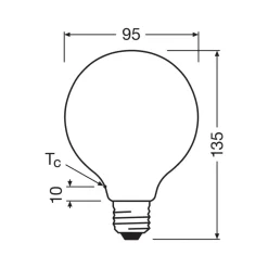 OSRAM Led Pærer > LED-pære Globe G95 E27 5W mat 4.000K