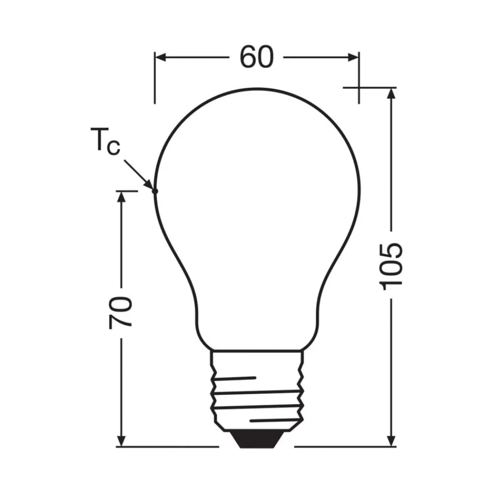OSRAM Led Pærer > LED-pære mat E27 2,2W 2700K 470lm dæmpbar