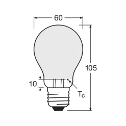 Filament Pære|Led Pærer ^ OSRAM LED-pære mat E27 6,5W 827 6-pak