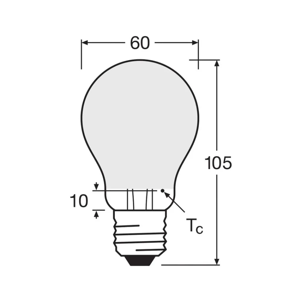 Filament Pære|Led Pærer ^ OSRAM LED-pære mat E27 6,5W 827 6-pak
