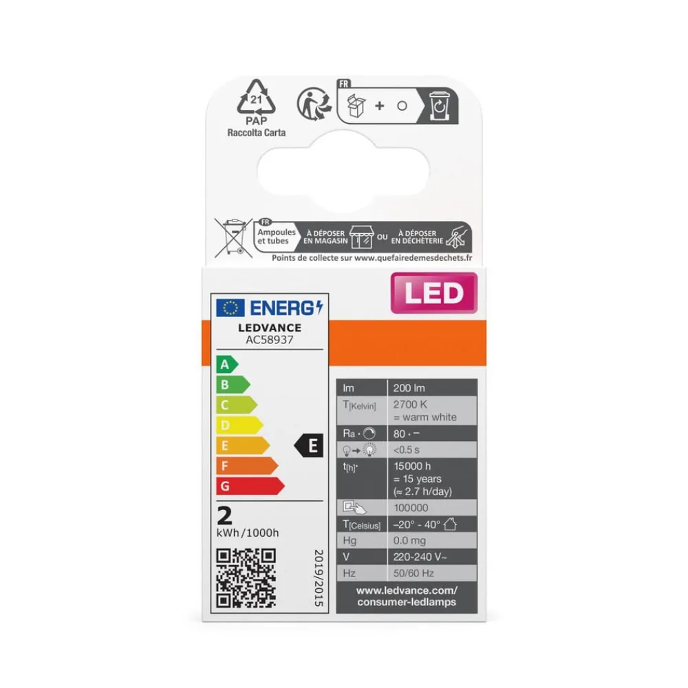 OSRAM Led Pærer > LED-pære med stiftsokkel G9 1,8 W klar 2.700 K