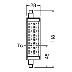 OSRAM Led Pærer > LED-pære R7s 19 W 2.700 K, kan dæmpes