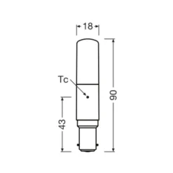 OSRAM Led Pærer > LED-pære Special T, B15d, 8 W, 2.700 K, dæmpbar.