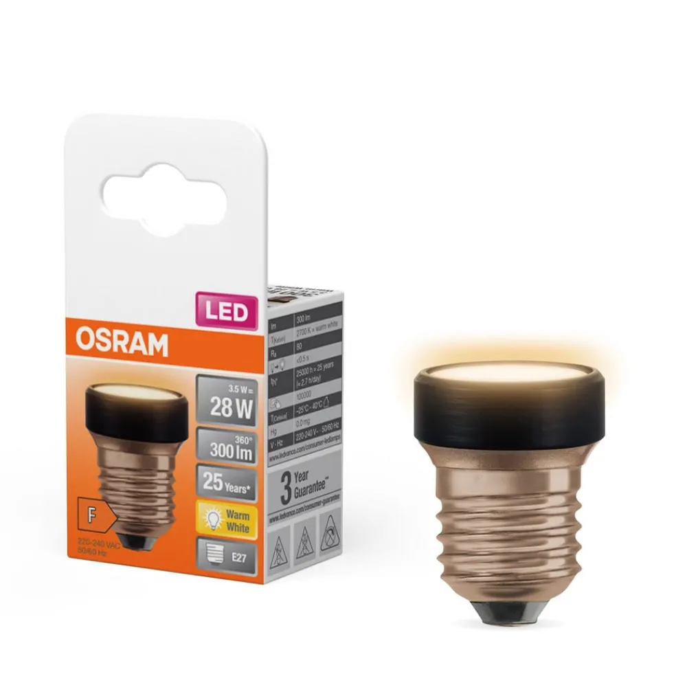 OSRAM Led Pærer > LED-pære Star Flat E27 3,5W 2700K udskiftelig ring.