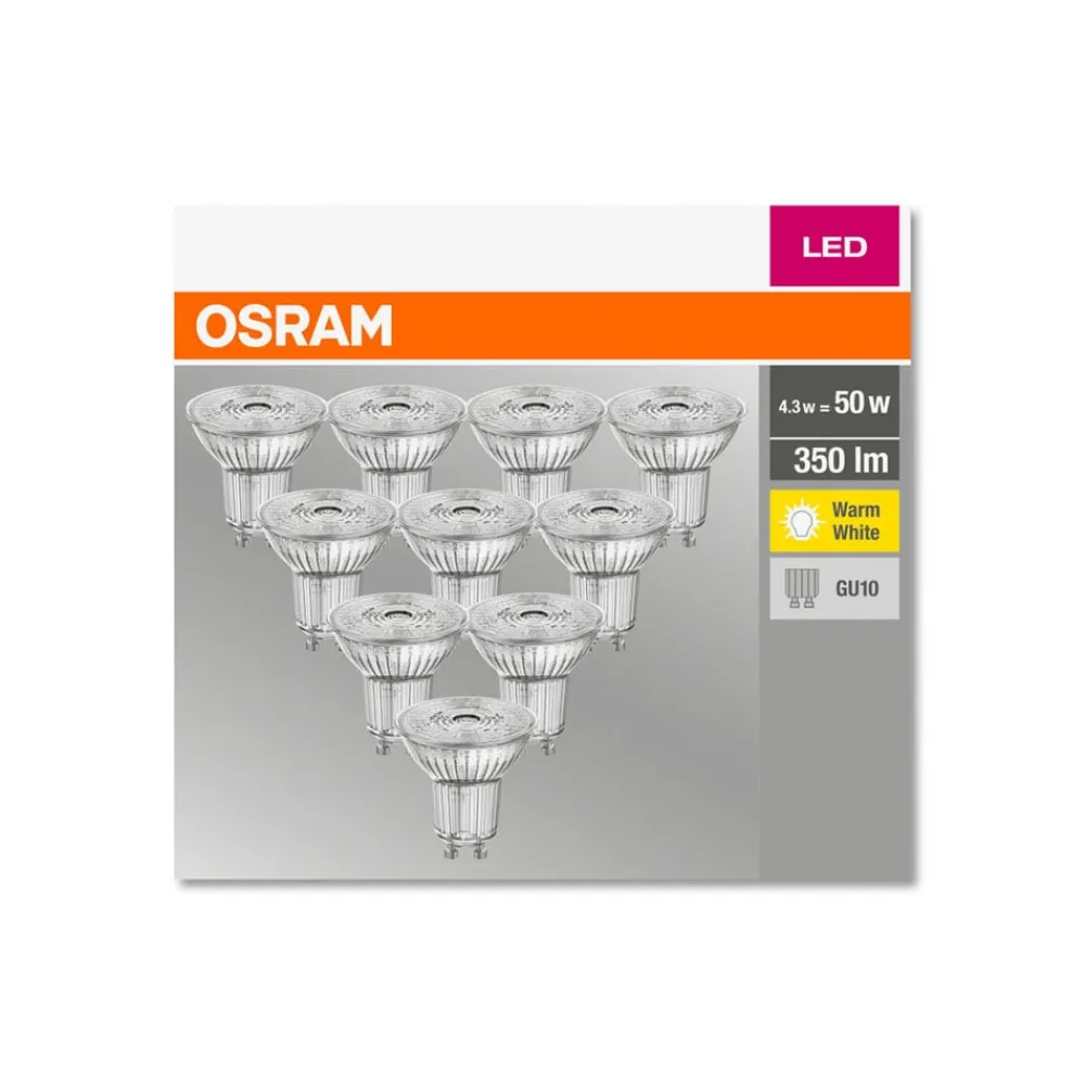 Led Pærer ^ OSRAM LED-reflektor GU10 4,3 W 2.700 K 350 lm 10