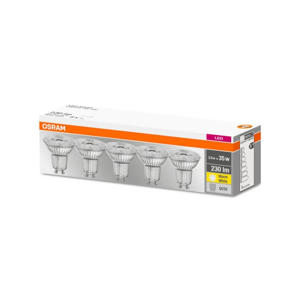 Led Pærer ^ OSRAM LED-reflektor GU10 2,6 W 2.700 K 230lm 36° 5