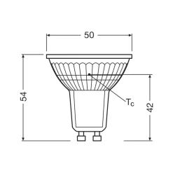 Led Pærer ^ OSRAM LED-reflektorpære GU10 4,3W 36° 827 klar