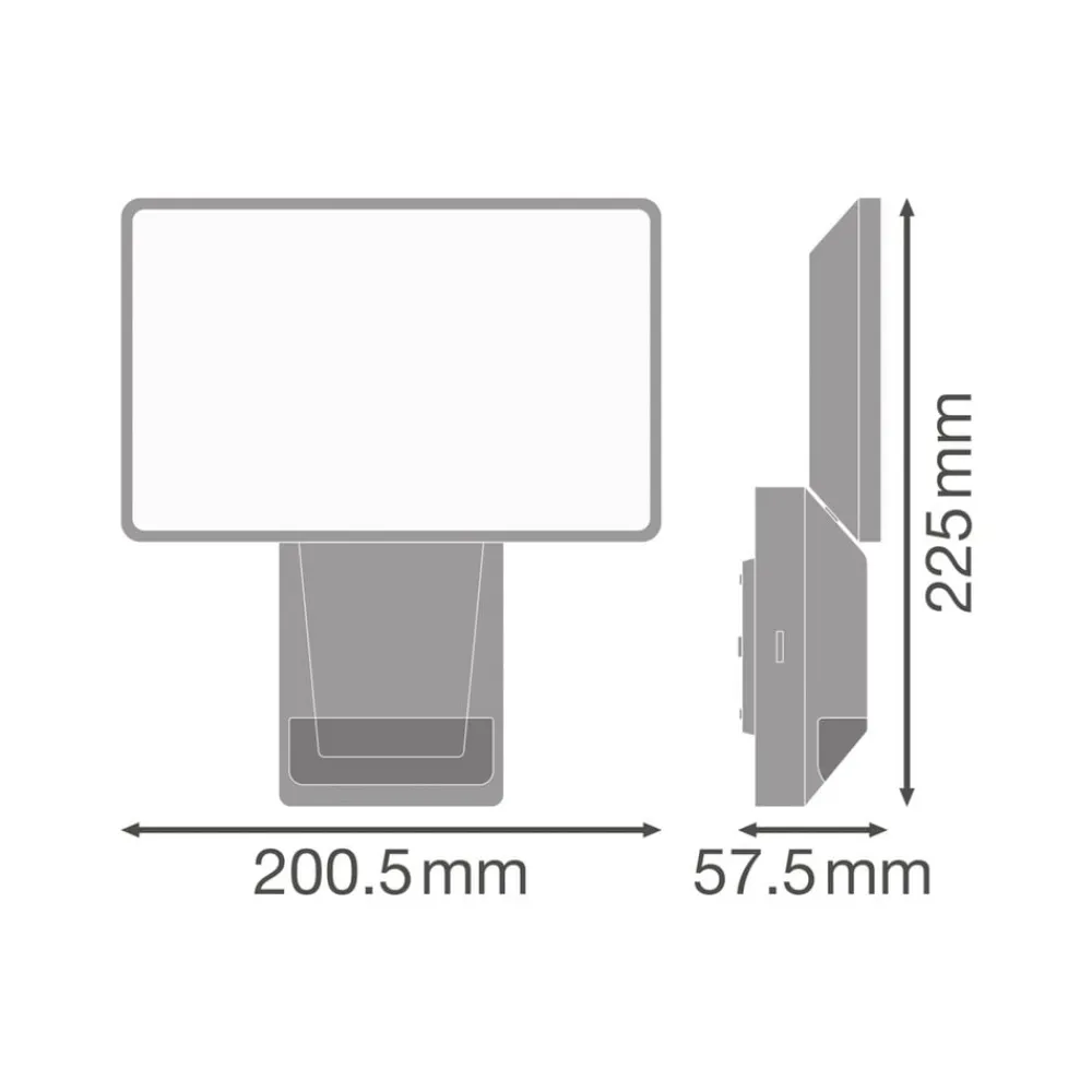 OSRAM Væglampe Med Sensor|Udendørs Spot > LED-sensor-udendørs spotlampe ENDURA PRO FLOOD, grå, 27 W