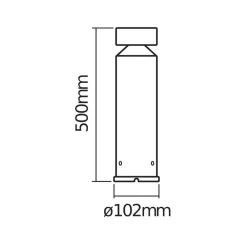 Sokkellamper ^ OSRAM LED-sokkellampe ENDURA STYLE CYLINDER, stål 50 cm