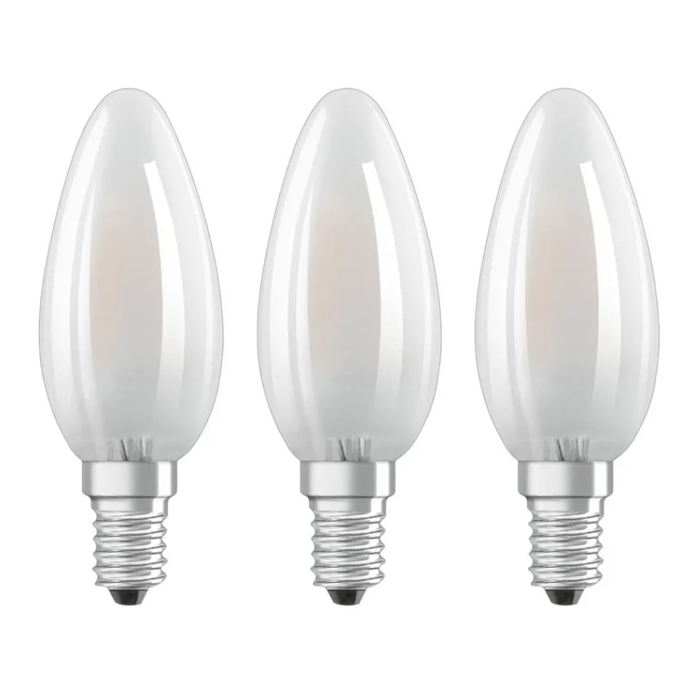OSRAM Led Pærer > LED-stearinlys E14 Classic B 4,2W 2.700K mat 3 stk