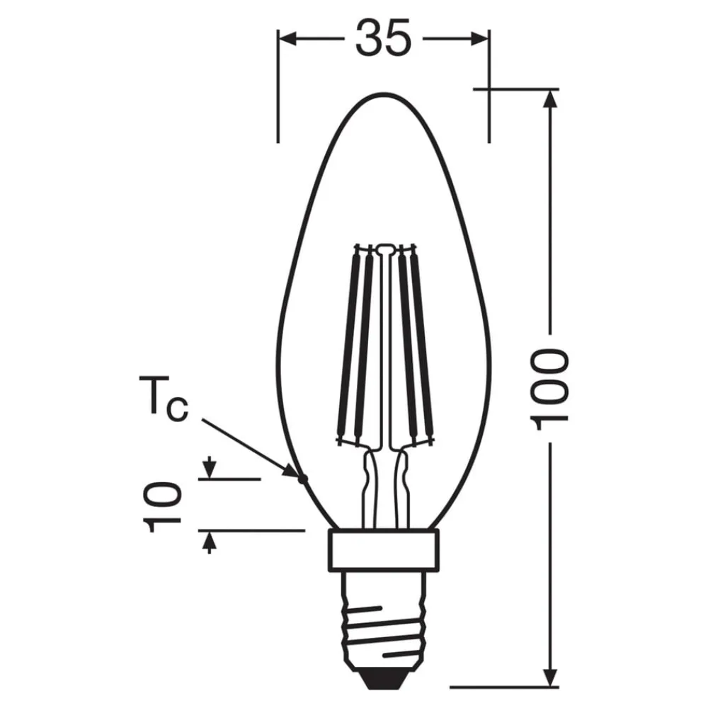 OSRAM Led Pærer > LED stearinlys mat E14 2,2W 827 energiklasse A 3-pak