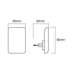 OSRAM Natlys > LED-stikkontakt-natlampe LUNETTA GLOW hvid plast