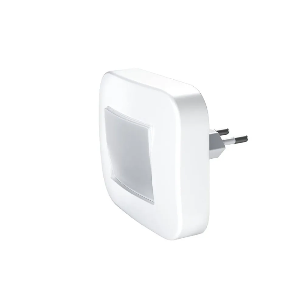 Natlys ^ OSRAM LED-stikkontakt-natlampe LUNETTA HALL hvid plast