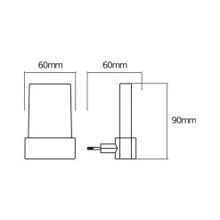 Natlys ^ OSRAM LED-stikkontaktnattelys LUNETTA SHINE, 3.000 K, hvid