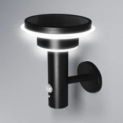 Solcelle Lampe Med Sensor|Solcellelamper ^ OSRAM LED-væglampe ENDURA STYLE SOLAR DOUBLE CIRCLE sort